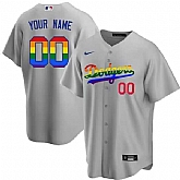 Men's Los Angeles Dodgers Customized Gray Cool Base Stitched Baseball Jersey,baseball caps,new era cap wholesale,wholesale hats